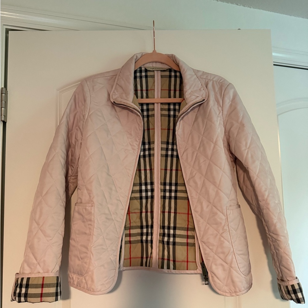 Burberry Light Pink Quilted Puffer Jacket